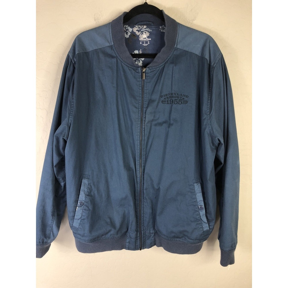 DISNEY PARKS DISNEYLAND Mens L Lightweight Bomber‎ Jacket Embroidered